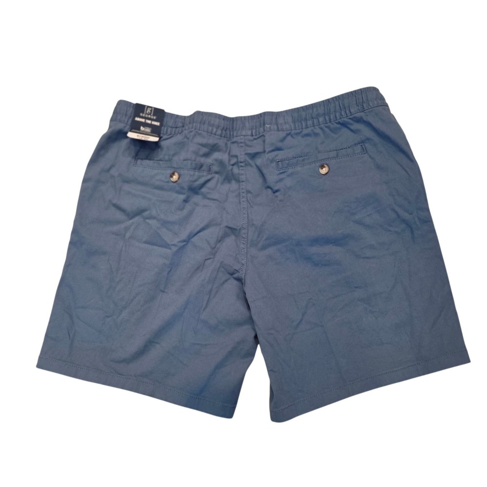 NWT George Above The Knee Pull On Shorts 8" Inseam Blue Mens Large - Picture 2 of 5